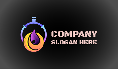 Logotipo De Plomería Con Gota De Rocío Morada