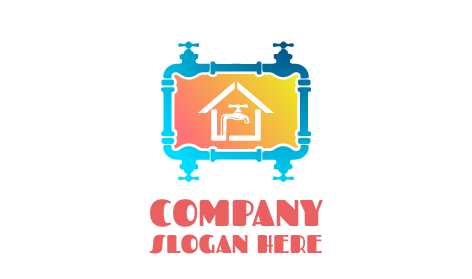 Logotipo De Fontanería Quad Faucet