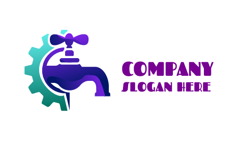 Reparación De Tuberías De Agua, Logotipo De Plomería