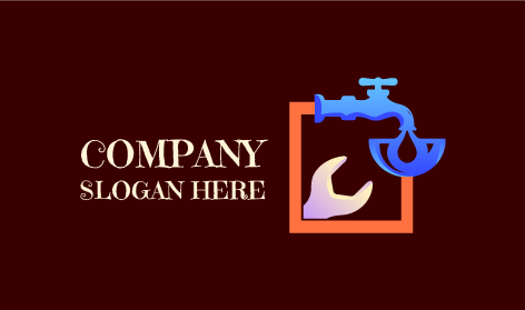 Logotipo De Fontanería Con Tubo Cuadrado