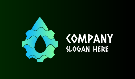 Wavy Water Drop Plumbing Logo