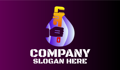 Logotipo De Taller De Plomería Con Llave