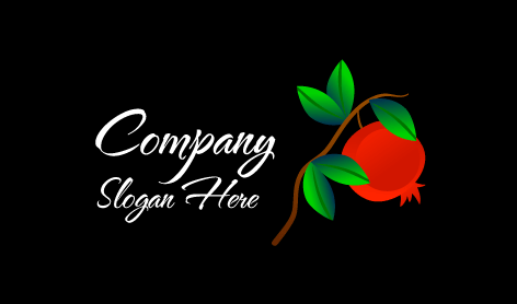 Green Leaf Pomegranate Logo