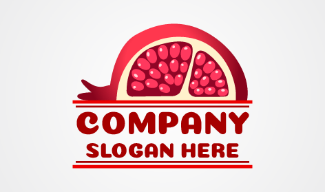Half Cut Pomegranate Logo