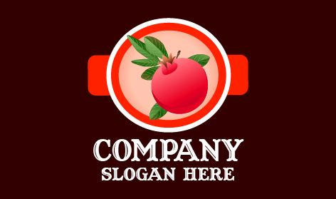 Maroon Backdrop Pomegranate Logo