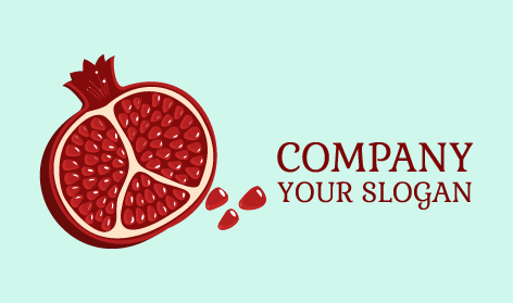 Nutritious Halved Pomegranate Logo