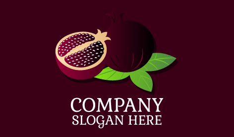 Purple Pomegranate Fruit Logo