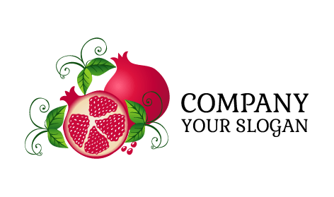 Red Halved Pomegranate Logo