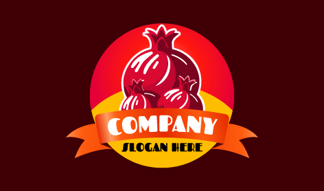 Three Pomegranate Fruit Logo