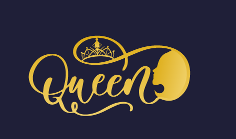 Logotipo De Reina Tipografiado En Dorado