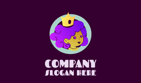 Logotipo De La Reina Con Corona Dorada