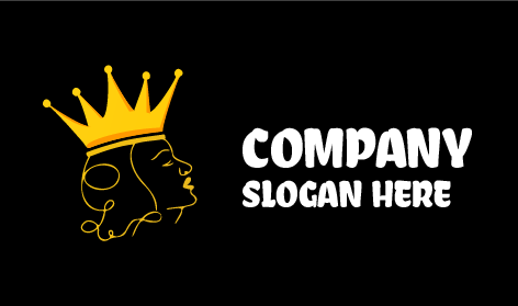 Logotipo De La Reina Monolineal Amarilla