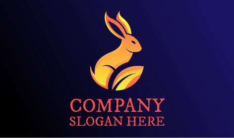 Lindo Logotipo De Conejo Naranja