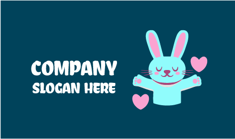 Lindo Logotipo De Conejo Romántico