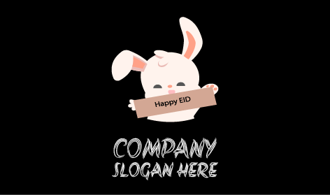 Logotipo De Conejo De Celebración Festiva