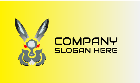 Mini Logotipo De Conejo De Mirada Feroz