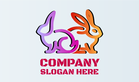 Logotipo De Conejo En Color Degradado