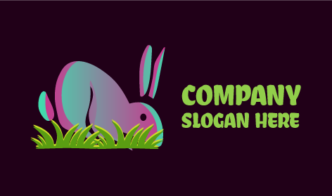 Logotipo De Conejo Que Come Pasto