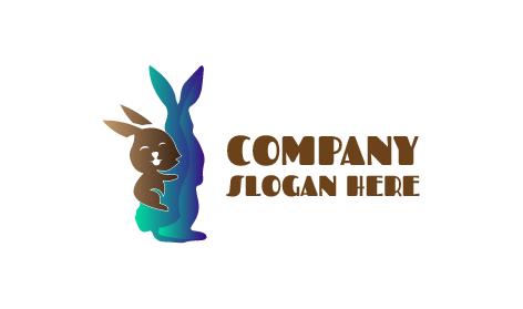 Logotipo De Conejo Jugando Feliz