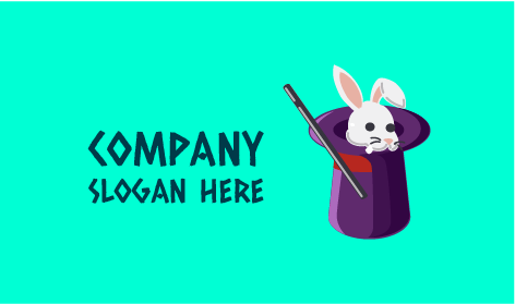 Logotipo De Conejo Con Sombrero De Mago