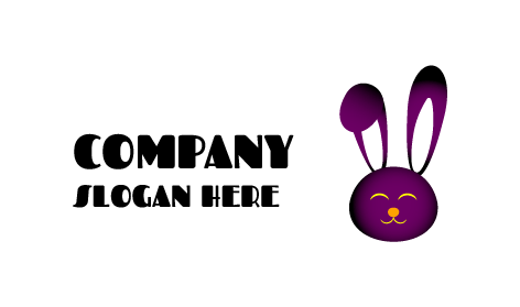 Logotipo De Conejo Relajante Morado