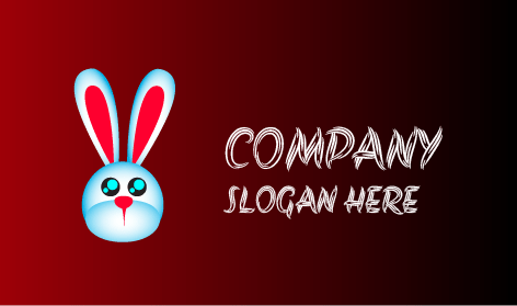 Logotipo De Conejo Azul Helado Brillante