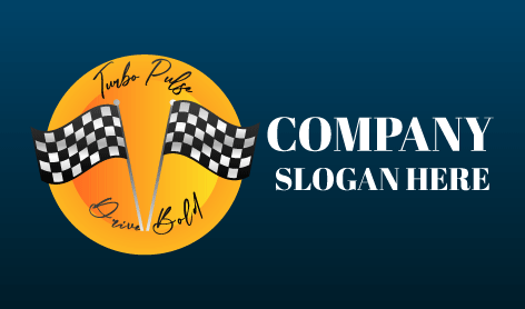 Black Race Winning Flag Logo