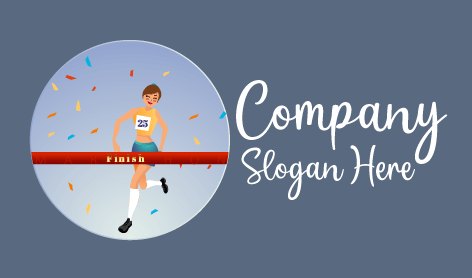 Female Running Race Logo