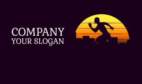 Muscular Athlete Race Logo