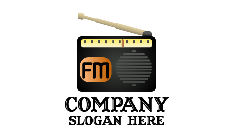 Logotipo De Radio De Modulación De Frecuencia En Negro