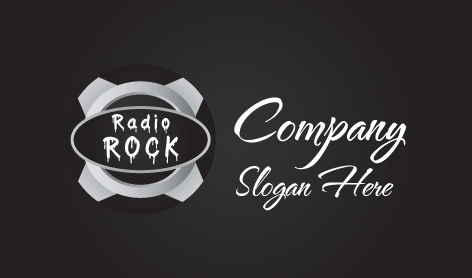 Schwarzes Radio-rock-logo