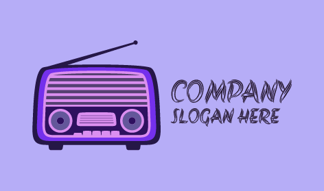 Logotipo De Radio Vintage Lavanda
