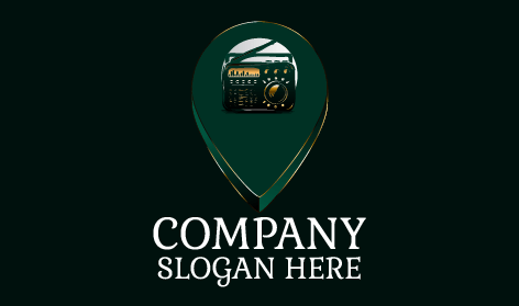 Logotipo De Radio Con Pin De Ubicación