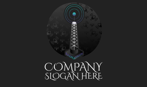 Logotipo De La Torre De Conexión De Radio