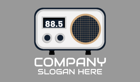 Logotipo De Altavoz De Radio Retro