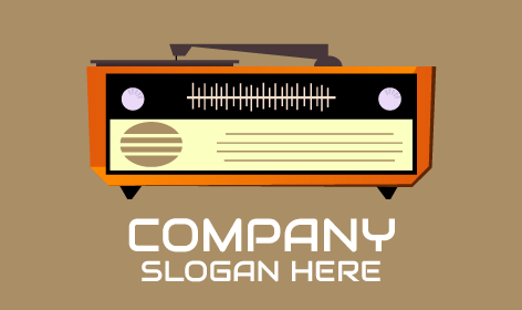Logotipo De Tocadiscos Y Reproductor De Radio