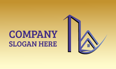 Logotipo Imobiliário De Acomodação Azul