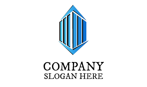 Logotipo Imobiliário De Barras Azuis