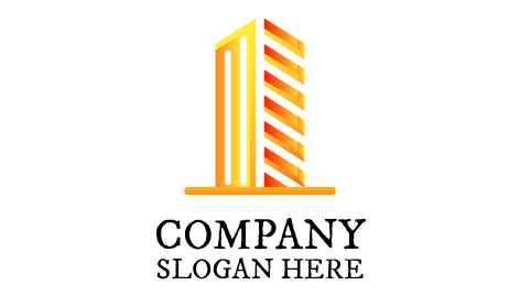 Logotipo Imobiliário De Edifício Dourado