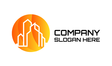 Logotipo Imobiliário De Silhueta Laranja