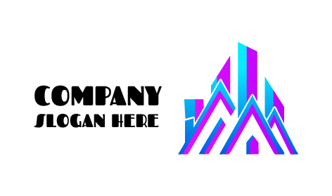 Logotipo Imobiliário Com Padrão Zigue-Zague