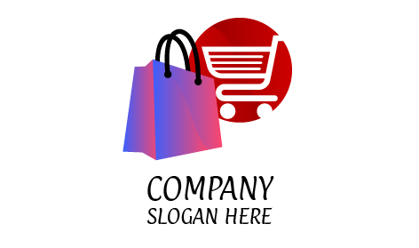Red Cart Silhouette Retail Logo
