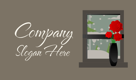 Ev Dekorasyonu Gül Vazo Logosu