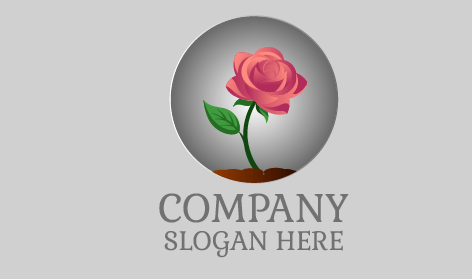 Pembe Gül Çiçek Logosu