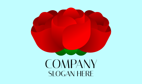 Gerçekçi Kırmızı Gül Çiçek Logosu