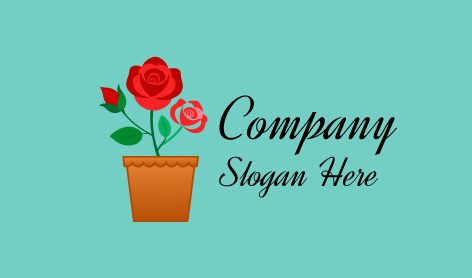 Kırmızı Gül Saksı Logosu