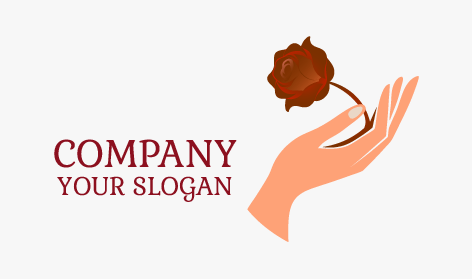 Romantik Kahverengi Gül Logosu