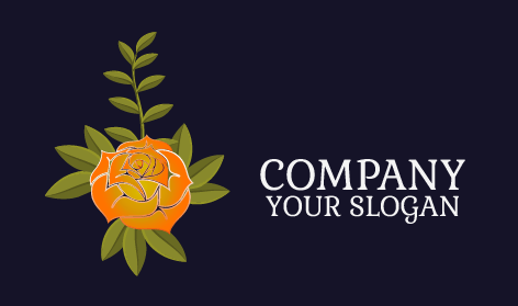 Işıltılı Turuncu Gül Logosu