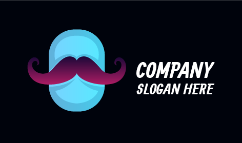 Burgundy Mustache Salon Logo
