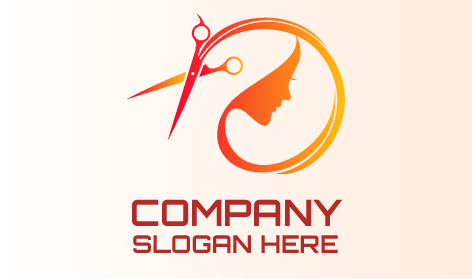Logo Salon Potong Rambut Berombak